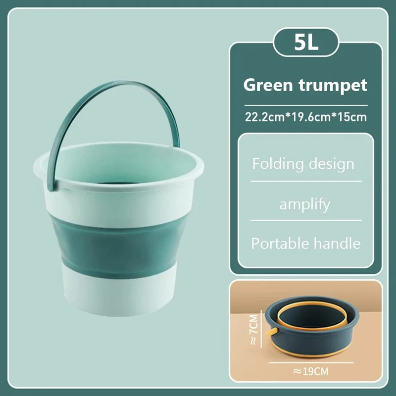 5/10L Tragbare Faltbare Eimer Becken Tourismus Outdoor Angeln Camping Eimer Haushalt Reinigung Auto Waschen Platzsparende Eimer