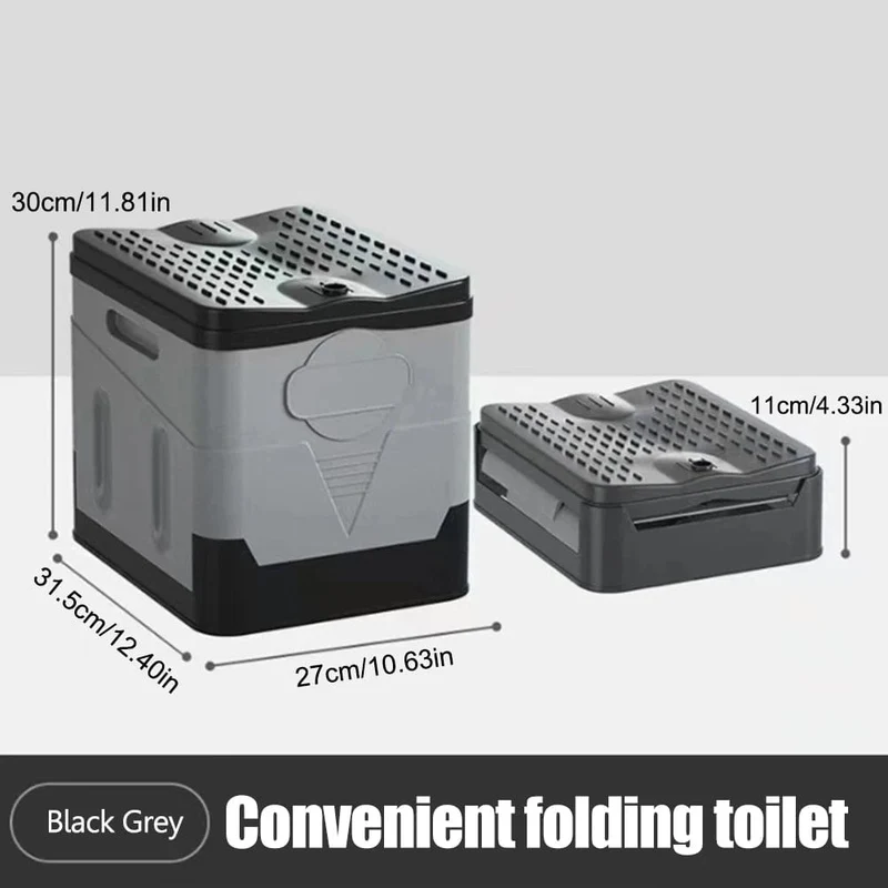 Tragbare Toilette, Auto-Toilette, Eimer, Mülleimer, Reisen, Outdoor, Camp, zusammenklappbare Toilette für Tour, Notfall, Selbstfahren, für Erwachsene und Kinder