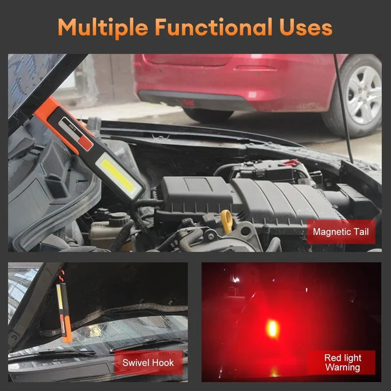 Leistungsstarke COB LED Arbeit Licht Auto Garage Mechaniker Lampe USB Aufladbare Taschenlampe Magnetische Taschenlampe Notfall Licht Warnlicht