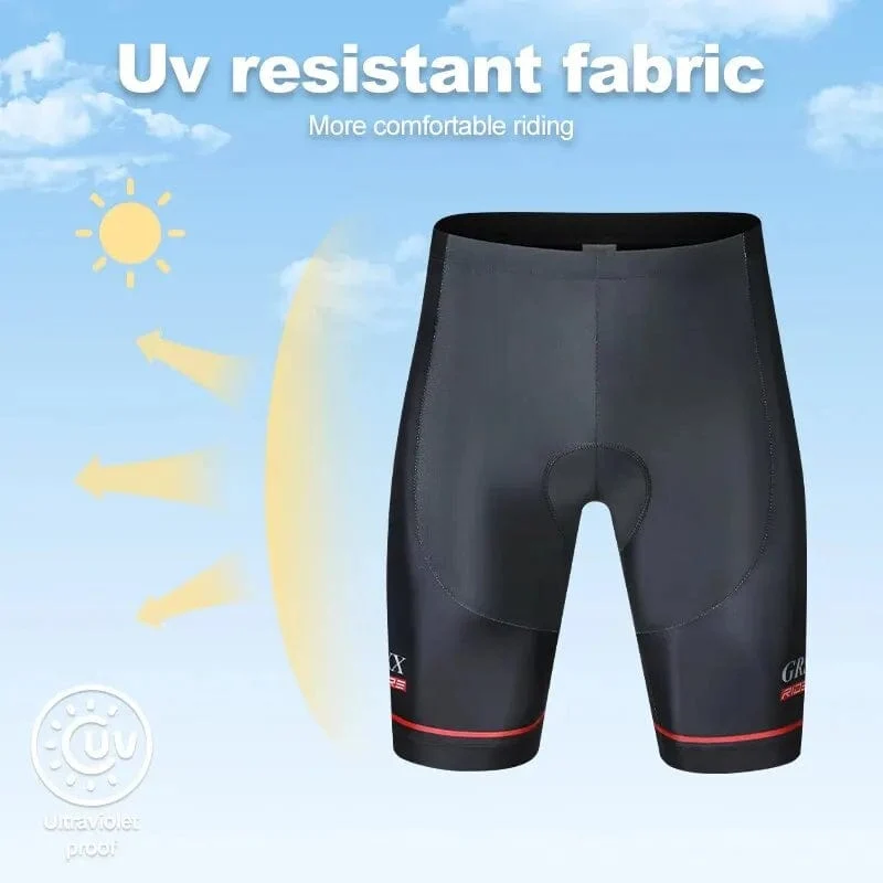 GRSRXX Radhose Herren Anti-Rutsch-Beingriffe Fahrradshorts Stoßfestes 5D-Pad Atmungsaktives Reitfahrrad Trägerhose Ciclismo