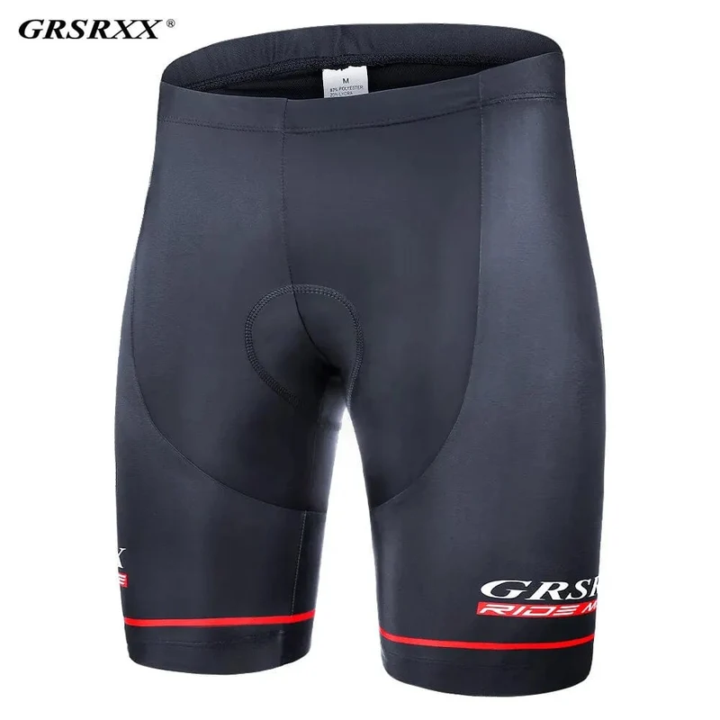 GRSRXX Radhose Herren Anti-Rutsch-Beingriffe Fahrradshorts Stoßfestes 5D-Pad Atmungsaktives Reitfahrrad Trägerhose Ciclismo