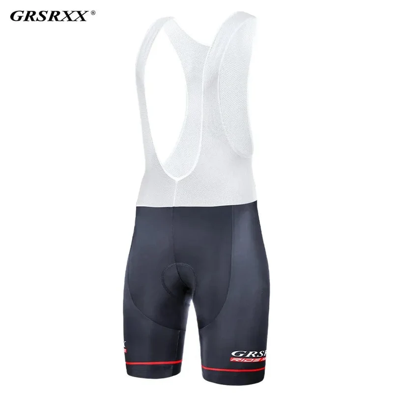 GRSRXX Radhose Herren Anti-Rutsch-Beingriffe Fahrradshorts Stoßfestes 5D-Pad Atmungsaktives Reitfahrrad Trägerhose Ciclismo