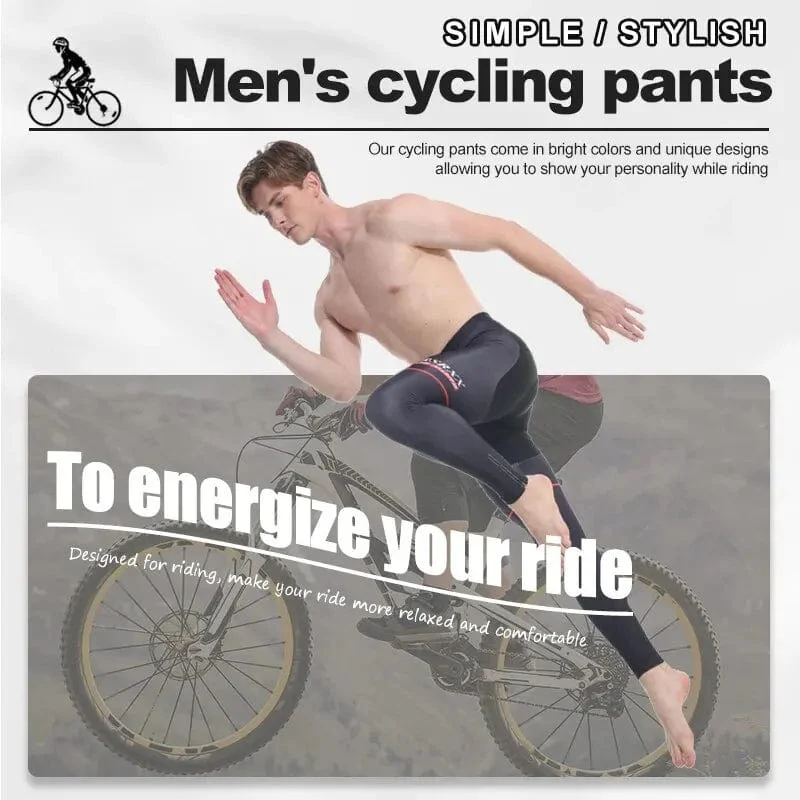 GRSRXX Fahrradhose Herbst Winter Fleece Thermal 5D GEL Gepolsterte Radhose Herren Radsport-Trägerhose Winddichte lange Fahrradhose