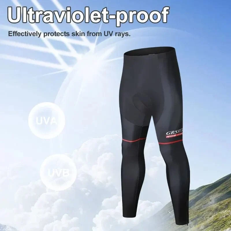 GRSRXX Fahrradhose Herbst Winter Fleece Thermal 5D GEL Gepolsterte Radhose Herren Radsport-Trägerhose Winddichte lange Fahrradhose
