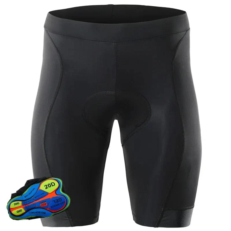 Schwarze Herren-Radhose, MTB, Fahrrad, 20D gepolsterte Trägerhose, MTB-Shorts, Herren-Lycar-elastische Fahrrad-Shorts, Hose, XXS-5XL