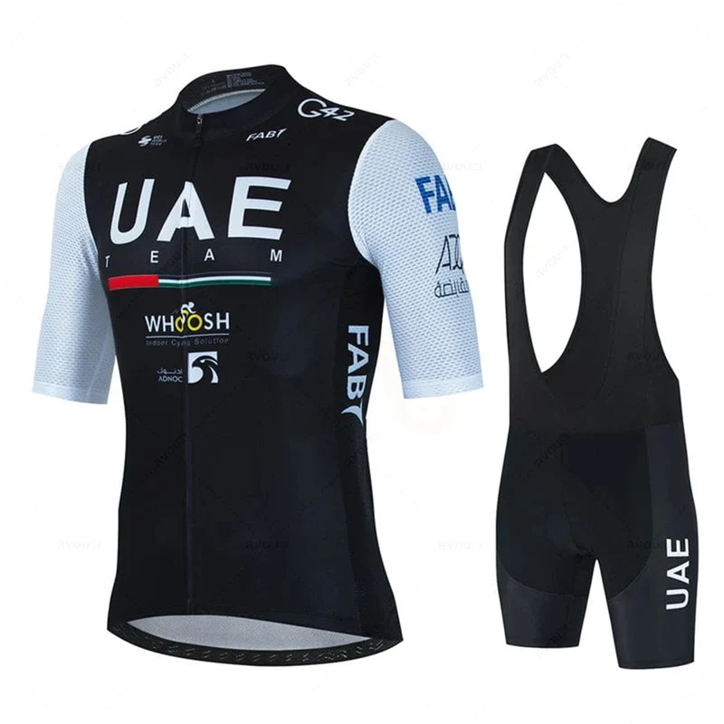 2024 Uae Radfahren Jersey Set MTB Uniform Fahrrad Kleidung Sommer Atmungsaktive Fahrrad Hemd Ropa Ciclismo Trägerhose Maillot Ciclismo