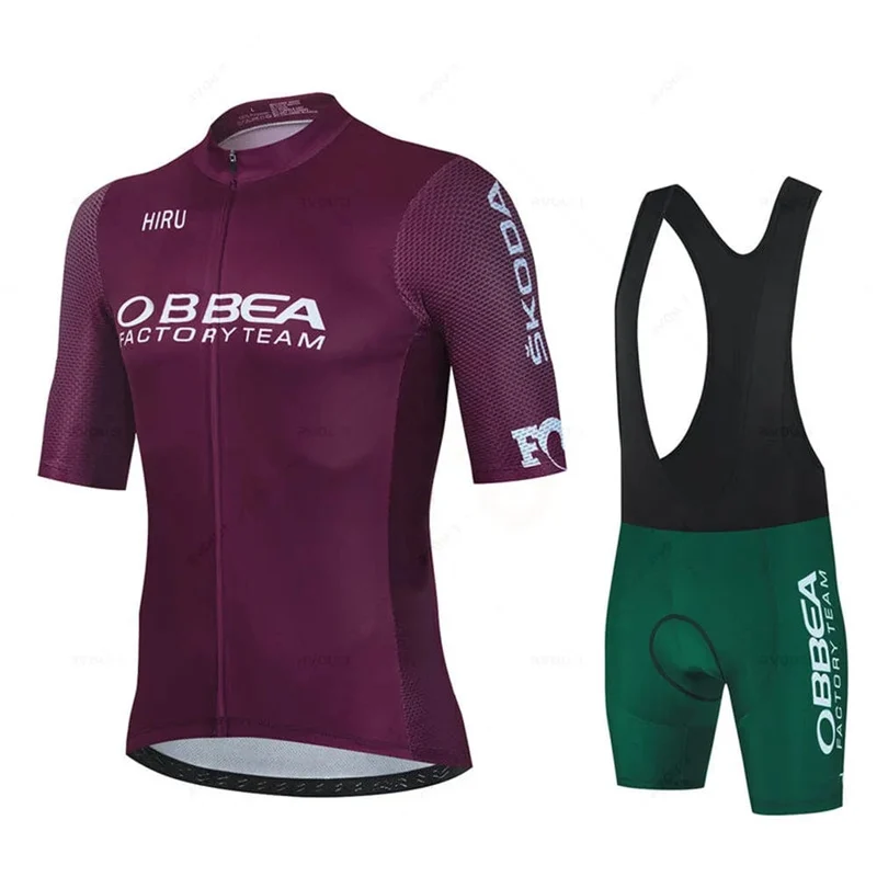 Hiru Herren-Radtrikot-Sets, kurzärmelig, Sommer, Pro-Team, Rennrad-Bekleidung, atmungsaktiv, MTB, Fahrrad-Trägeranzug, Ciclismo