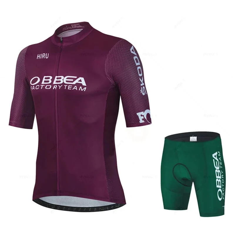Hiru Herren-Radtrikot-Sets, kurzärmelig, Sommer, Pro-Team, Rennrad-Bekleidung, atmungsaktiv, MTB, Fahrrad-Trägeranzug, Ciclismo