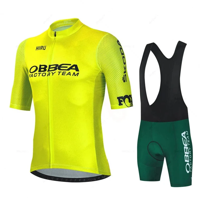 Hiru Herren-Radtrikot-Sets, kurzärmelig, Sommer, Pro-Team, Rennrad-Bekleidung, atmungsaktiv, MTB, Fahrrad-Trägeranzug, Ciclismo