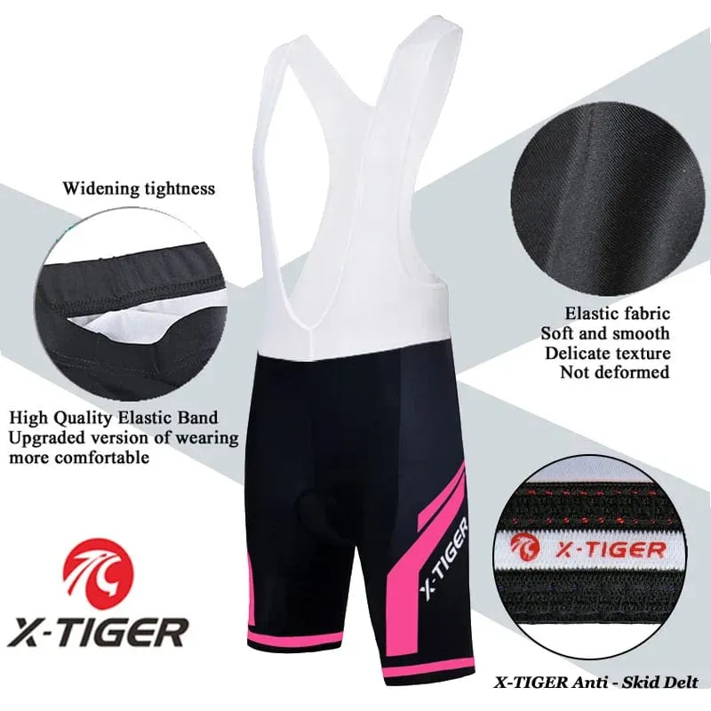 X-Tiger Damen-Radsport-Set, Sommer-Kurzarmanzug, Anti-UV-Fahrradbekleidung, schnell trocknendes Trikot, Mountainbike-Fahrradbekleidung