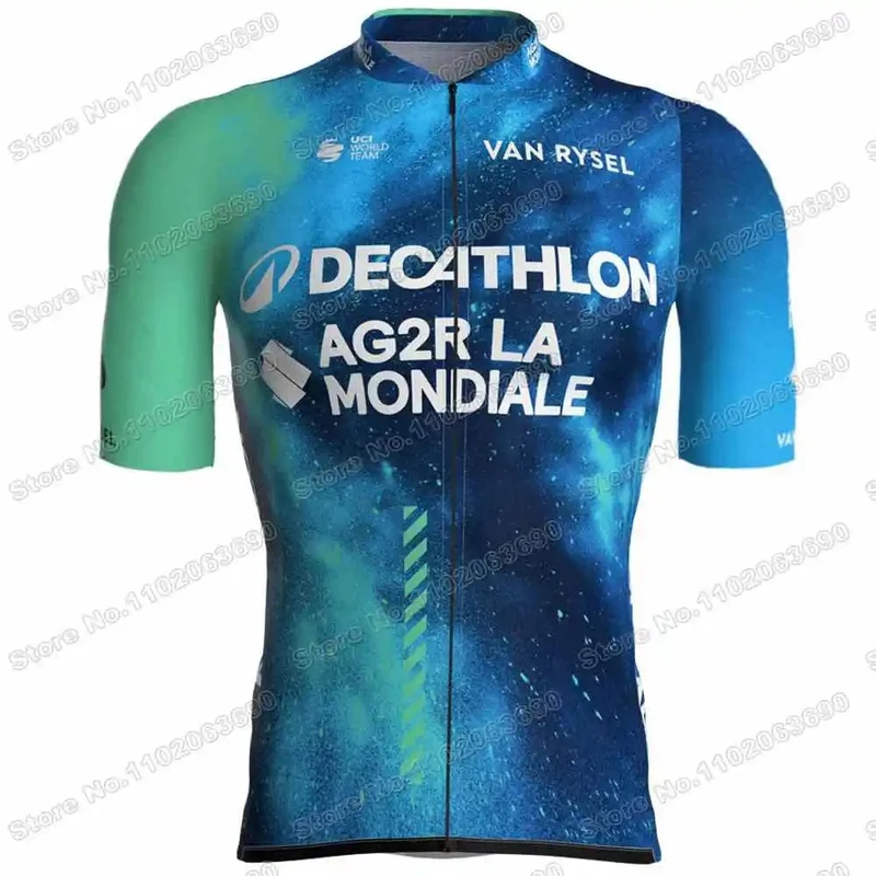 2024 AG2R Radfahren Jersey Set Sommer Frankreich Pro Team Radfahren Kleidung Männer Rennrad Hemd Anzug Fahrrad Bib Shorts MTB maillot