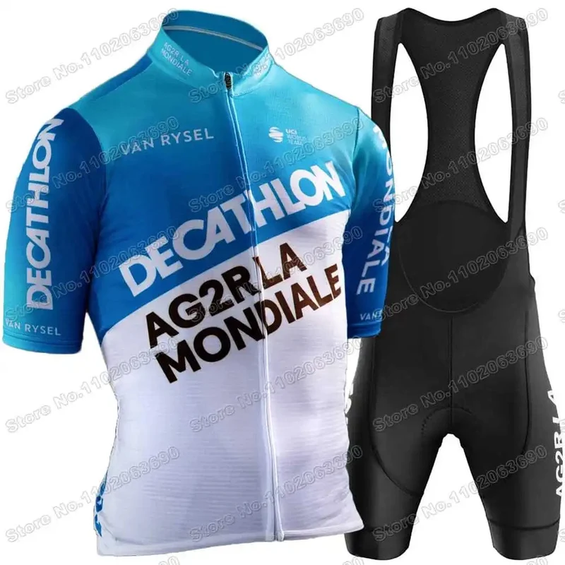 2024 AG2R Radfahren Jersey Set Sommer Frankreich Pro Team Radfahren Kleidung Männer Rennrad Hemd Anzug Fahrrad Bib Shorts MTB maillot
