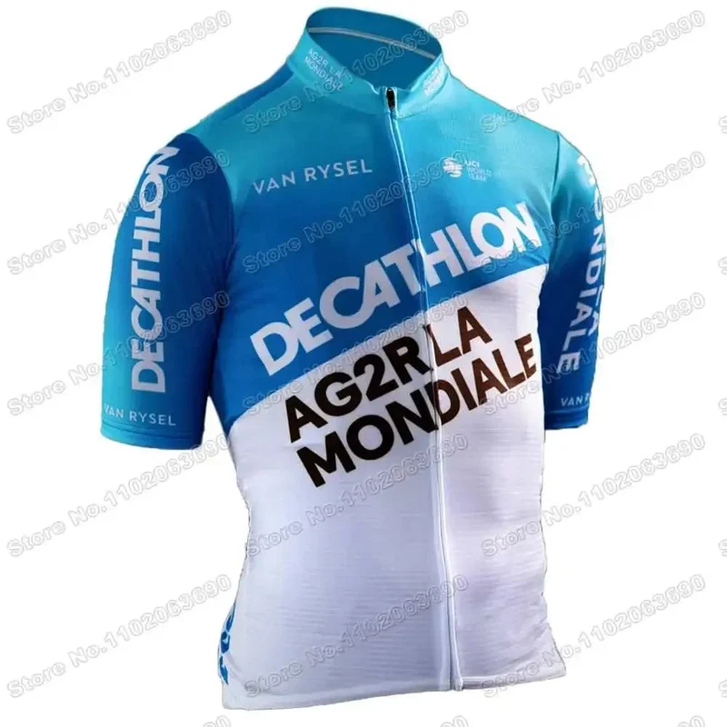 2024 AG2R Radfahren Jersey Set Sommer Frankreich Pro Team Radfahren Kleidung Männer Rennrad Hemd Anzug Fahrrad Bib Shorts MTB maillot