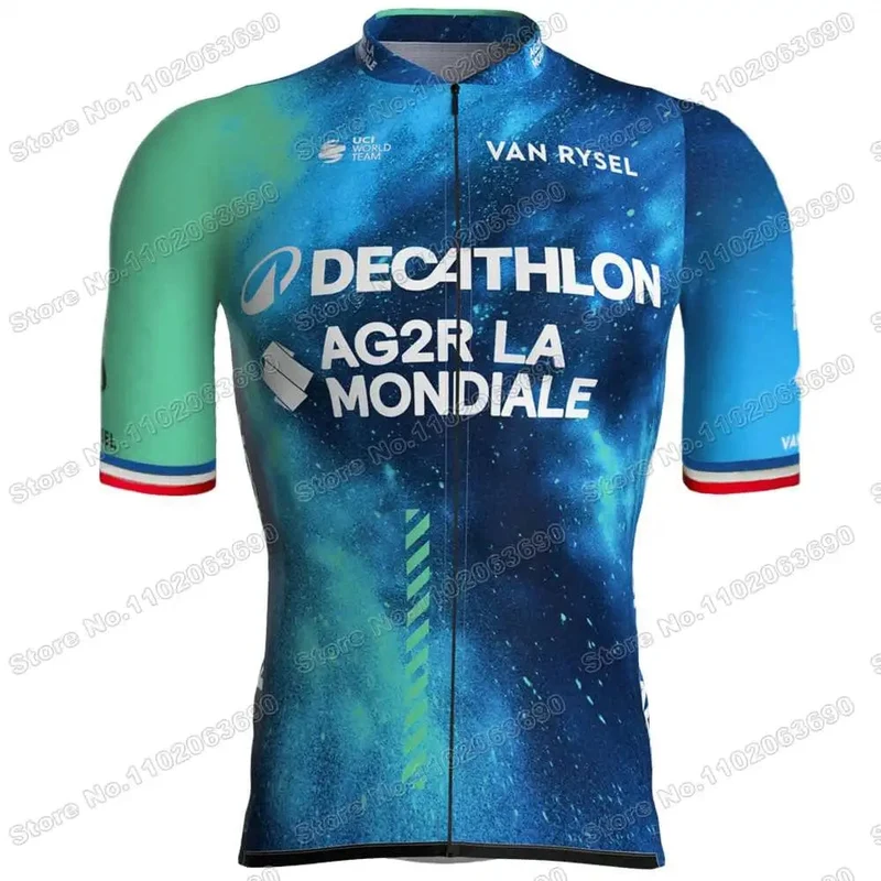 2024 AG2R Radfahren Jersey Set Sommer Frankreich Pro Team Radfahren Kleidung Männer Rennrad Hemd Anzug Fahrrad Bib Shorts MTB maillot
