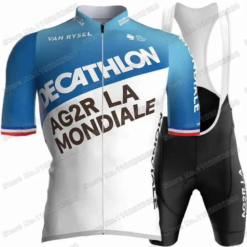2024 AG2R Radfahren Jersey Set Sommer Frankreich Pro Team Radfahren Kleidung Männer Rennrad Hemd Anzug Fahrrad Bib Shorts MTB maillot