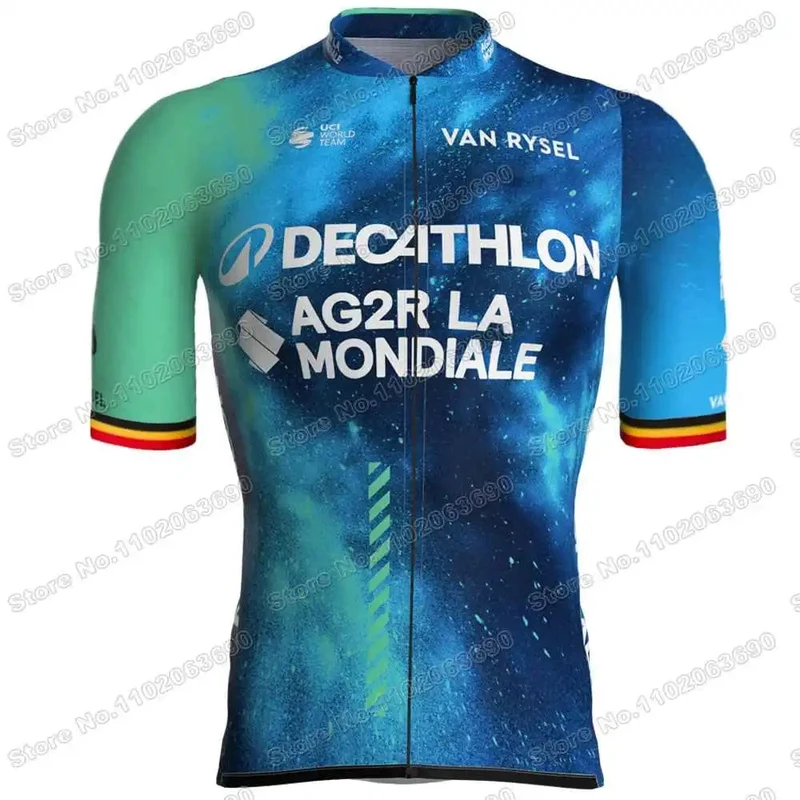 2024 AG2R Radfahren Jersey Set Sommer Frankreich Pro Team Radfahren Kleidung Männer Rennrad Hemd Anzug Fahrrad Bib Shorts MTB maillot