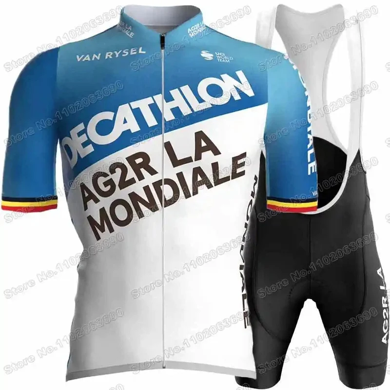 2024 AG2R Radfahren Jersey Set Sommer Frankreich Pro Team Radfahren Kleidung Männer Rennrad Hemd Anzug Fahrrad Bib Shorts MTB maillot