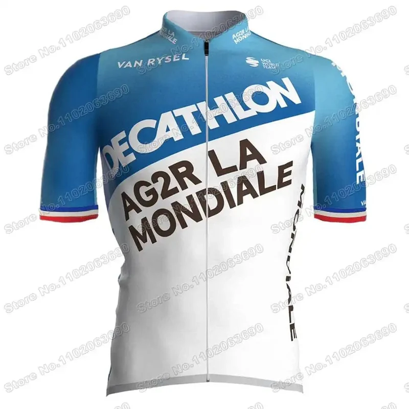 2024 AG2R Radfahren Jersey Set Sommer Frankreich Pro Team Radfahren Kleidung Männer Rennrad Hemd Anzug Fahrrad Bib Shorts MTB maillot