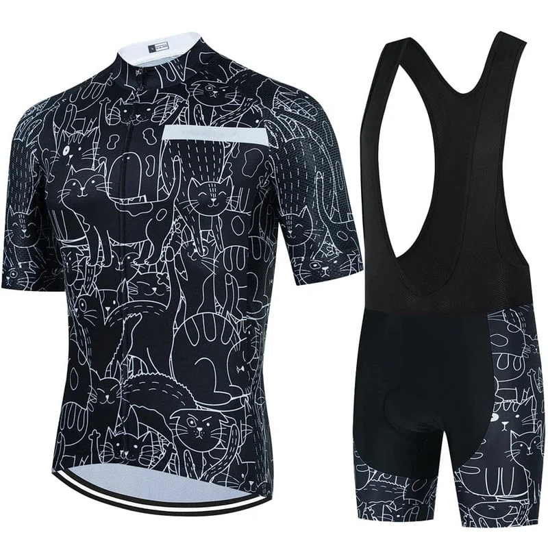 CYKLOPEDIA Männer Kurzarm Jersey Sets Ropa Ciclismo Hombre Sommer Radfahren Kleidung Triathlon Bib Shorts Anzug Fahrrad Uniform