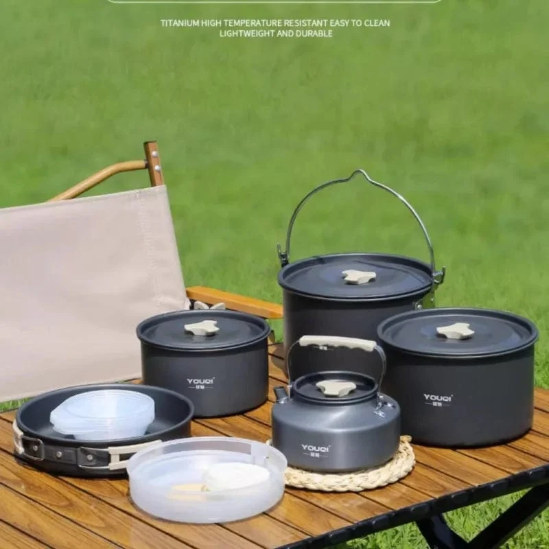 Herd Kochgeschirr Outdoor Camping Picknick Topf Komplettset Instrument Anzug Ersatz geeignet für 2-6 Personen