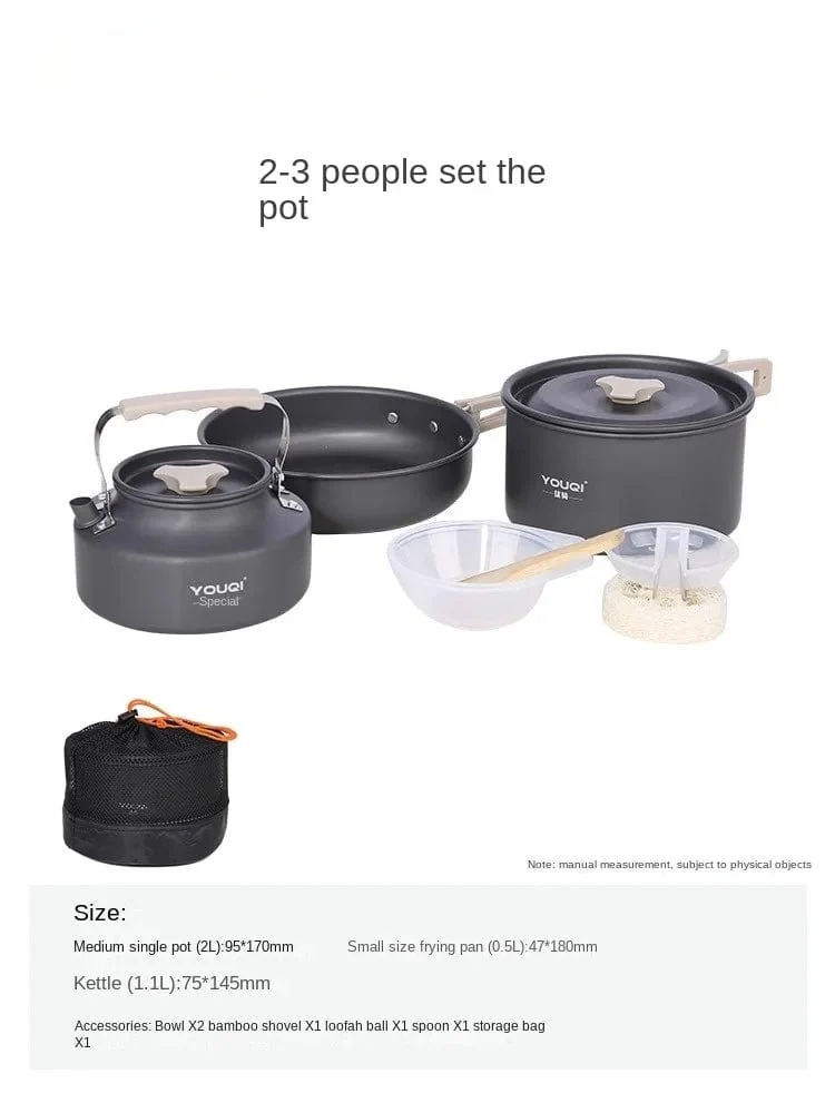 Herd Kochgeschirr Outdoor Camping Picknick Topf Komplettset Instrument Anzug Ersatz geeignet für 2-6 Personen