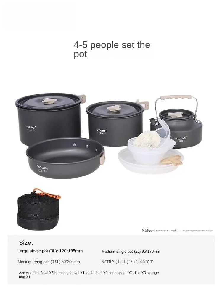 Herd Kochgeschirr Outdoor Camping Picknick Topf Komplettset Instrument Anzug Ersatz geeignet für 2-6 Personen