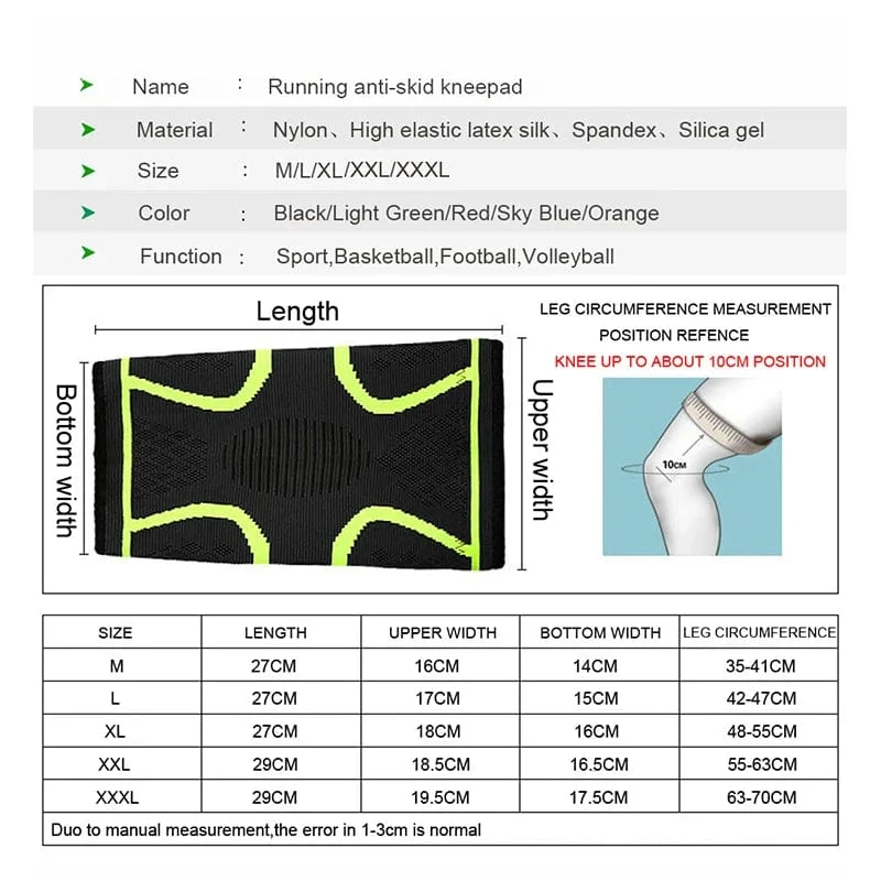1 STÜCKE Sport Knieschoner Silikagel Rutschfeste Knieschützer Laufen Yoga Knieschoner Schutzbelüftung Strick Nylon Hohe Elastizität