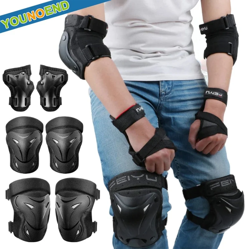 6 Teile/satz Roller Skating Protector Ellenbogen Knie Pads Handgelenk Schutz Kinder Erwachsene Reiten Skateboard BMX Fahrrad Sport Schutz Getriebe