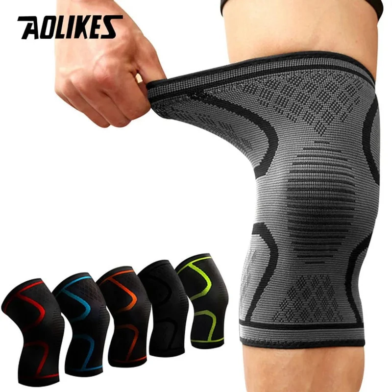 AOLIKES 1 STÜCKE Fitness Laufen Radfahren Kniestütze Hosenträger Elastische Nylon Sport Kompression Knieschützer Hülse Für Basketball