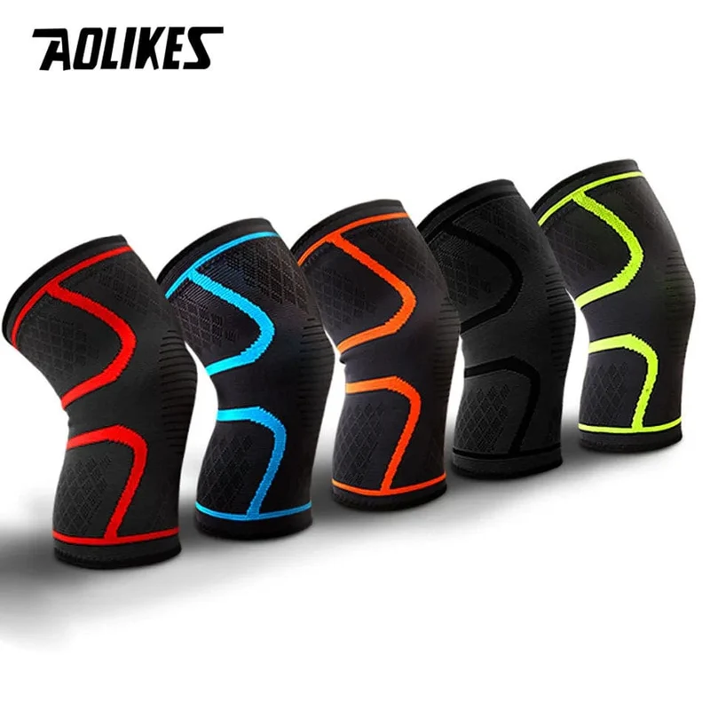AOLIKES 1 STÜCKE Fitness Laufen Radfahren Kniestütze Hosenträger Elastische Nylon Sport Kompression Knieschützer Hülse Für Basketball