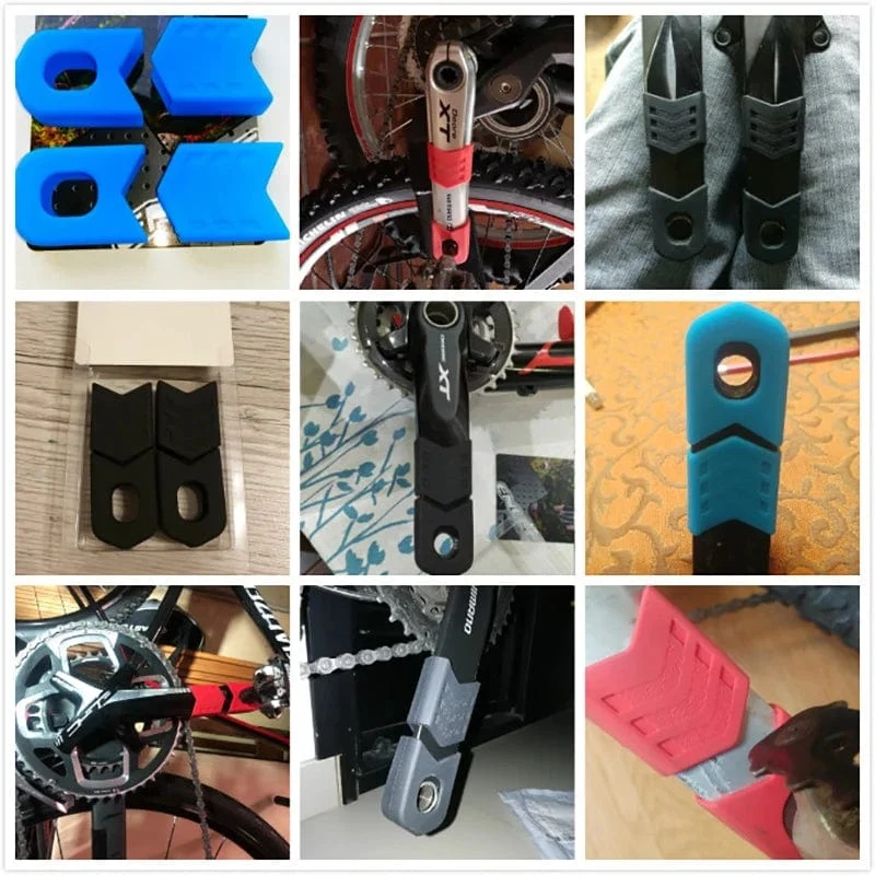 ENLEE Kurbelschutzhülle für Mountainbikes, MTB, Autobahn-Fahrrad, Kurbelgarnitur, Schutzabdeckung für Kurbelarm, universell, 4 Stück/1 Set