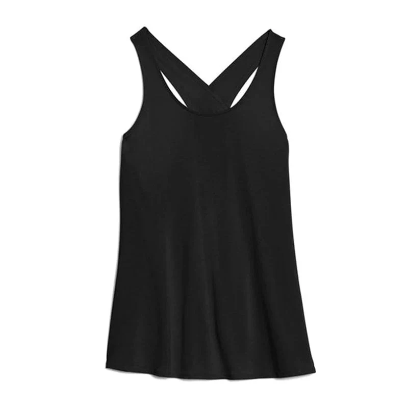Damen Tanktop, Yoga-Weste, ärmellos, mit gekreuztem Rücken, für Workout, Laufsport, Sommer, Bodybuilding, Fitness, Sport, schnelltrocknend