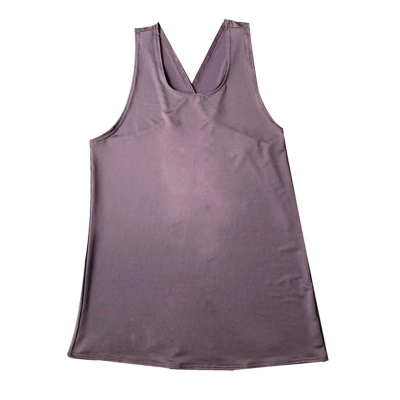 Damen Tanktop, Yoga-Weste, ärmellos, mit gekreuztem Rücken, für Workout, Laufsport, Sommer, Bodybuilding, Fitness, Sport, schnelltrocknend