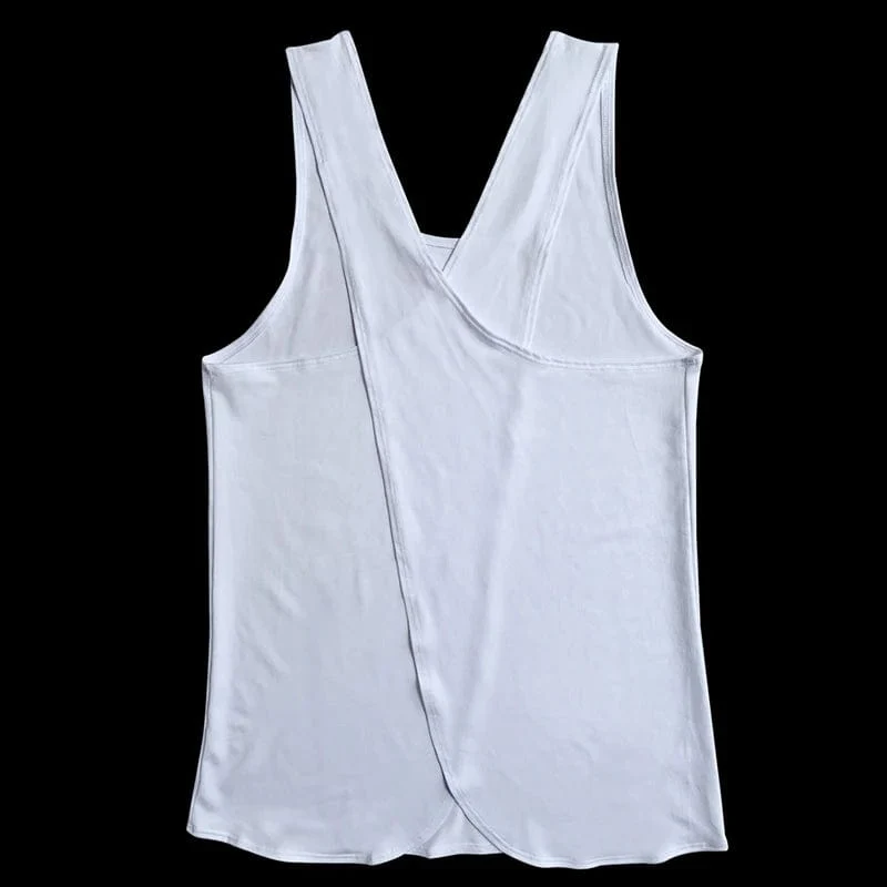 Damen Tanktop, Yoga-Weste, ärmellos, mit gekreuztem Rücken, für Workout, Laufsport, Sommer, Bodybuilding, Fitness, Sport, schnelltrocknend