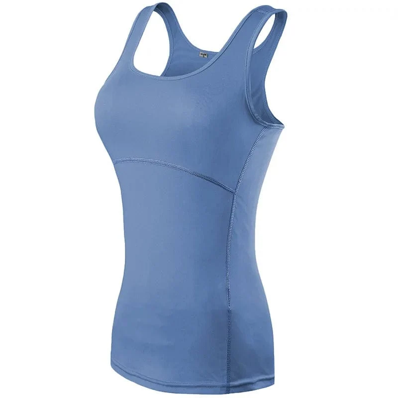 Neue Yoga Tops Frauen Sexy Gym Sport Weste Fitness enge Frau Kleidung ärmelloses Laufshirt Quick Dry weiß Yoga Tank Top