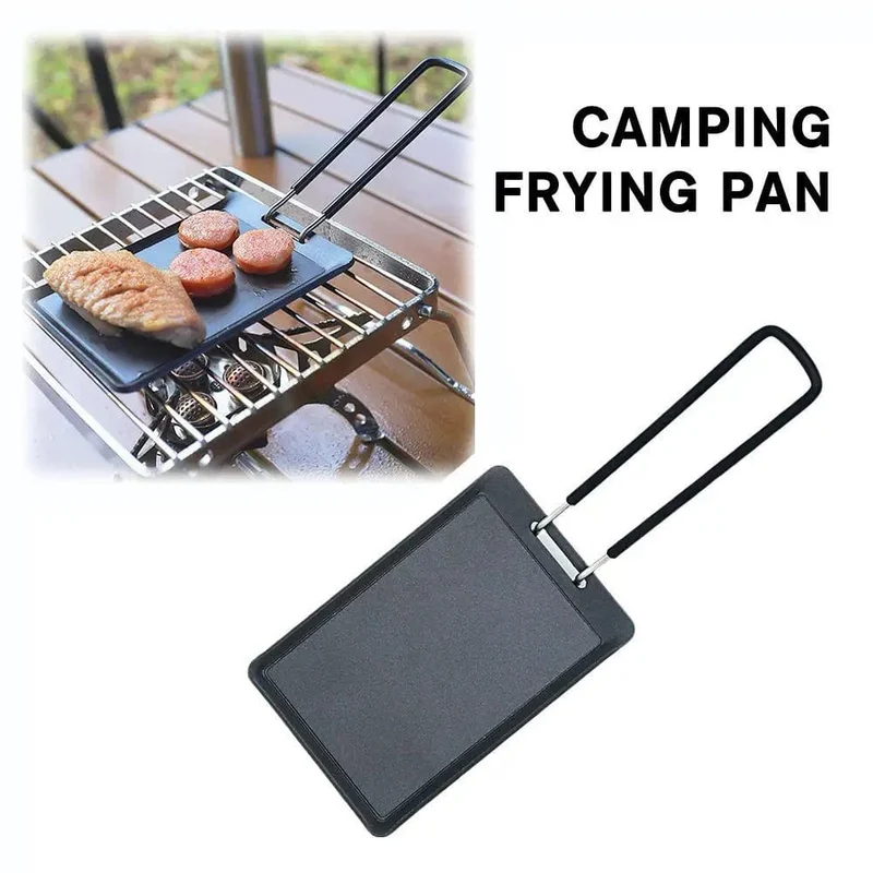 Antihaft-Backblech, tragbar, faltbar, rechteckig, Outdoor, Camping, Steak-Bratpfanne, leicht zu reinigen, Grill, BBQ-Platte, Kochgeschirr