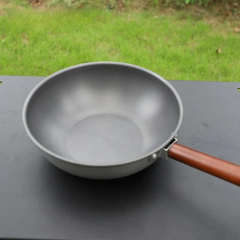 Outdoor Bratpfanne Mit Griff Lagerung Tasche Für Camping Wandern Picknick Kochgeschirr Tragbare Wok Leichte Antihaft-pfanne Neue