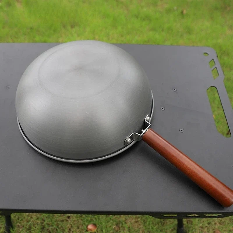 Outdoor Bratpfanne Mit Griff Lagerung Tasche Für Camping Wandern Picknick Kochgeschirr Tragbare Wok Leichte Antihaft-pfanne Neue