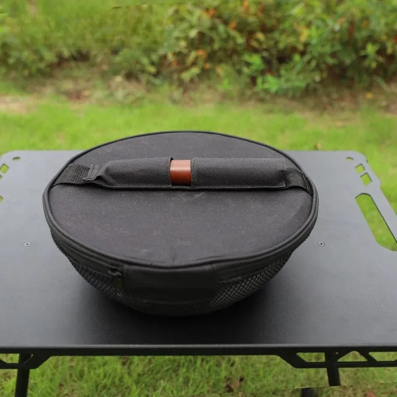 Outdoor Bratpfanne Mit Griff Lagerung Tasche Für Camping Wandern Picknick Kochgeschirr Tragbare Wok Leichte Antihaft-pfanne Neue