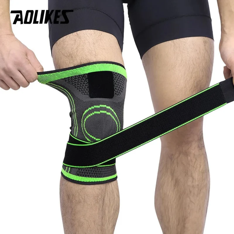 AOLIKES 1 STÜCKE Kniestütze Professionelle Schutz Sport Knieschoner Atmungsaktive Bandage Knieorthese Basketball Tennis Radfahren