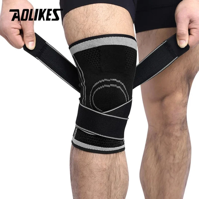 AOLIKES 1 STÜCKE Kniestütze Professionelle Schutz Sport Knieschoner Atmungsaktive Bandage Knieorthese Basketball Tennis Radfahren