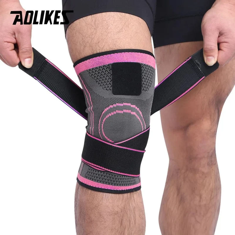 AOLIKES 1 STÜCKE Kniestütze Professionelle Schutz Sport Knieschoner Atmungsaktive Bandage Knieorthese Basketball Tennis Radfahren