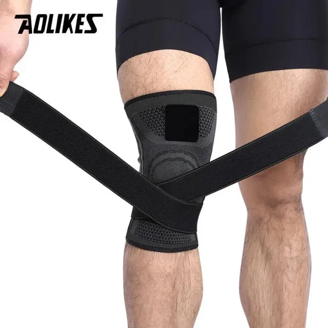 AOLIKES 1 STÜCKE Kniestütze Professionelle Schutz Sport Knieschoner Atmungsaktive Bandage Knieorthese Basketball Tennis Radfahren