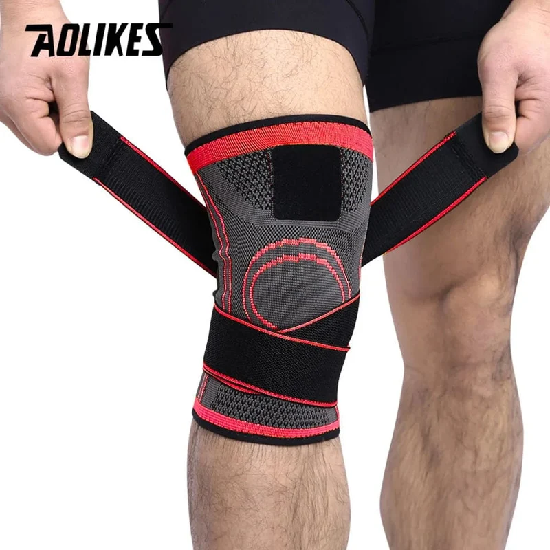 AOLIKES 1 STÜCKE Kniestütze Professionelle Schutz Sport Knieschoner Atmungsaktive Bandage Knieorthese Basketball Tennis Radfahren