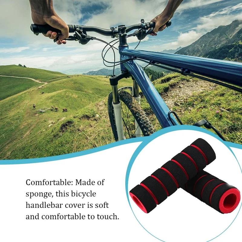 2 Stück Fahrradgriffe MTB Schwamm Lenkerabdeckung Griffe Anti-Rutsch Stoßdämpfende weiche Fahrradgriffe Ultraight Radfahren Lenkerhülle