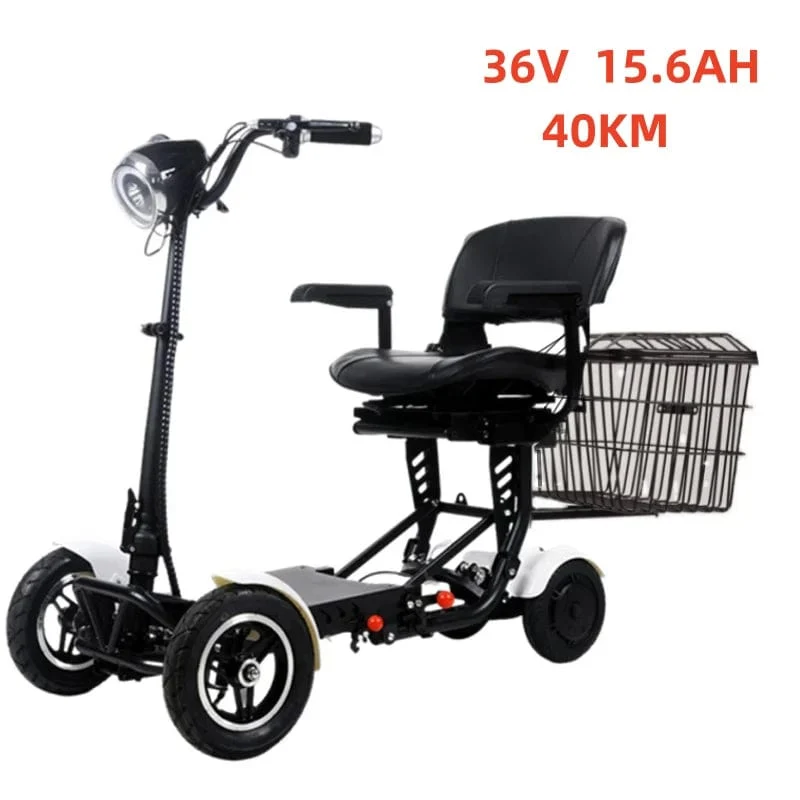 Elektroroller für Erwachsene, 500 W, 10-Zoll-Reifen, 36 V, faltbarer Mobilitätsroller für alte Menschen mit großem Armlehnensitz, Dual-Motor-Escooter