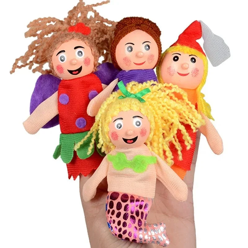 Fingerpuppen Set Baby 10-tlg. Tiere Plüschpuppe Hand Cartoon Familie Handpuppe Stofftheater Lernspielzeug für Kinder Geschenke