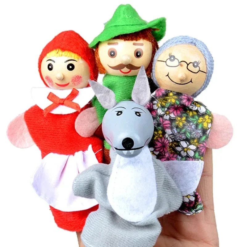 Fingerpuppen Set Baby 10-tlg. Tiere Plüschpuppe Hand Cartoon Familie Handpuppe Stofftheater Lernspielzeug für Kinder Geschenke