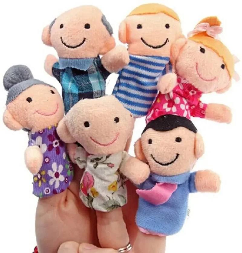Fingerpuppen Set Baby 10-tlg. Tiere Plüschpuppe Hand Cartoon Familie Handpuppe Stofftheater Lernspielzeug für Kinder Geschenke