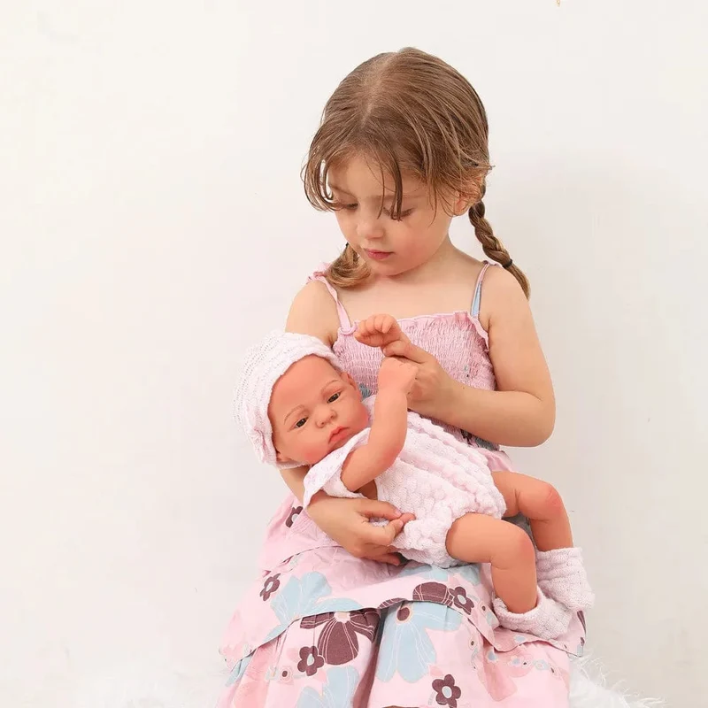 16 Zoll Ganzkörper-Silikon Bebe Lebensechte Puppe Weiche Puppen Lebensechte Baby Vinyl Bebe Puppe Süße Babypuppe Für Mädchen Puppenspielzeug
